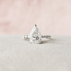 4.0 CT Pear Moissanite Pave Setting Engagement Ring