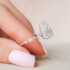 4.0 CT Pear Moissanite Pave Setting Engagement Ring