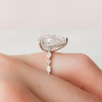 4.0 CT Pear Moissanite Pave Setting Engagement Ring