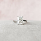 4.0 CT Radiant Cut Hidden Halo Moissanite Engagement Ring