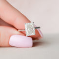 4.0 CT Radiant Cut Hidden Halo Moissanite Engagement Ring