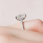 4.0 CT Radiant Cut Hidden Halo Moissanite Engagement Ring