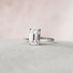 2.50 CT Emerald Moissanite Pave Setting Engagement Ring