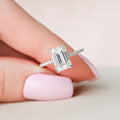 2.50 CT Emerald Moissanite Pave Setting Engagement Ring