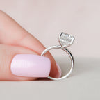 2.50 CT Cushion Moissanite Pave Setting Engagement Ring