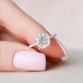 2.50 CT Cushion Moissanite Pave Setting Engagement Ring