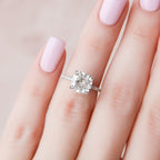 2.50 CT Cushion Moissanite Pave Setting Engagement Ring