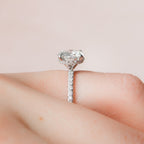 2.0 CT Round Moissanite Pave Setting Engagement Ring