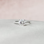 2.0 CT Round Moissanite Pave Setting Engagement Ring