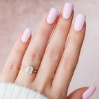 2.0 CT Elongated Cushion Cut Moissanite Hidden Halo & pave Engagement Ring