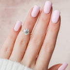 2.0 CT Round Moissanite Hidden Halo Setting Engagement Ring