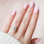 2.0 CT Round Moissanite Hidden Halo Setting Engagement Ring