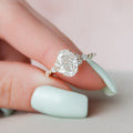 2.0 CT Oval Cut Moissanite Cluster Engagement Ring