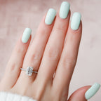 3.0 CT Emerald Moissanite Pave Setting Engagement Ring