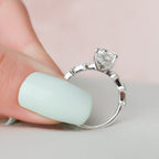 2.0 CT Cushion Moissanite Pave Style Engagement Ring