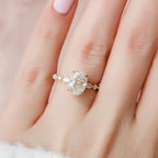 2.0 CT Oval Cut Moissanite Pave Engagement Ring