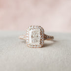 3.50 CT Radiant Cut Halo Moissanite Engagement Ring
