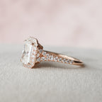 3.50 CT Radiant Cut Halo Moissanite Engagement Ring