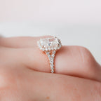 3.50 CT Radiant Cut Halo Moissanite Engagement Ring