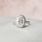 2.50 CT Oval Moissanite Halo Setting Engagement Ring
