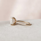 4.50 CT Elongated Cushion Cut Moissanite Pave Engagement Ring