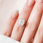4.50 CT Elongated Cushion Cut Moissanite Pave Engagement Ring