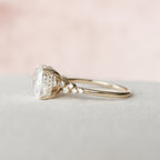 4.0 CT Cushion Moissanite Cluster Setting Engagement Ring