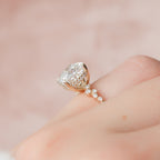 4.0 CT Cushion Moissanite Cluster Setting Engagement Ring