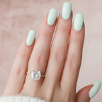 4.0 CT Cushion Moissanite Cluster Setting Engagement Ring