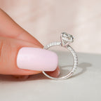 3.0 CT Oval Moissanite Pave Setting Engagement Ring