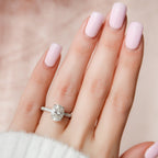 3.0 CT Oval Moissanite Pave Setting Engagement Ring