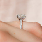 3.0 CT Oval Moissanite Pave Setting Engagement Ring