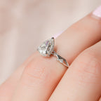 1.0 CT Pear Cut Twig Nature Inspired Moissanite Engagement Ring