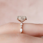1.50 CT Oval Cut Hidden Halo Moissanite Engagement Ring