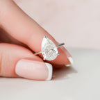 3.0 CT Pear Moissanite Hidden Halo Engagement Ring