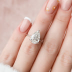 3.0 CT Pear Moissanite Hidden Halo Engagement Ring