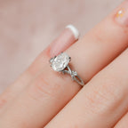 1.0 CT Oval Cut Twig Moissanite Nature Inspired Engagement Ring