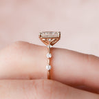 2.0 CT Emerald Moissanite Pave Style Engagement Ring