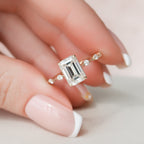 2.50 CT Emerald Moissanite Dainty Style Engagement Ring