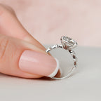 4.0 CT Round Moissanite Dainty Style Engagement Ring