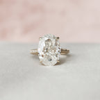 5.0 CT Oval Moissanite Pave Setting Engagement Ring