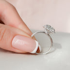 5.0 CT Radiant Moissanite Halo Setting Engagement Ring
