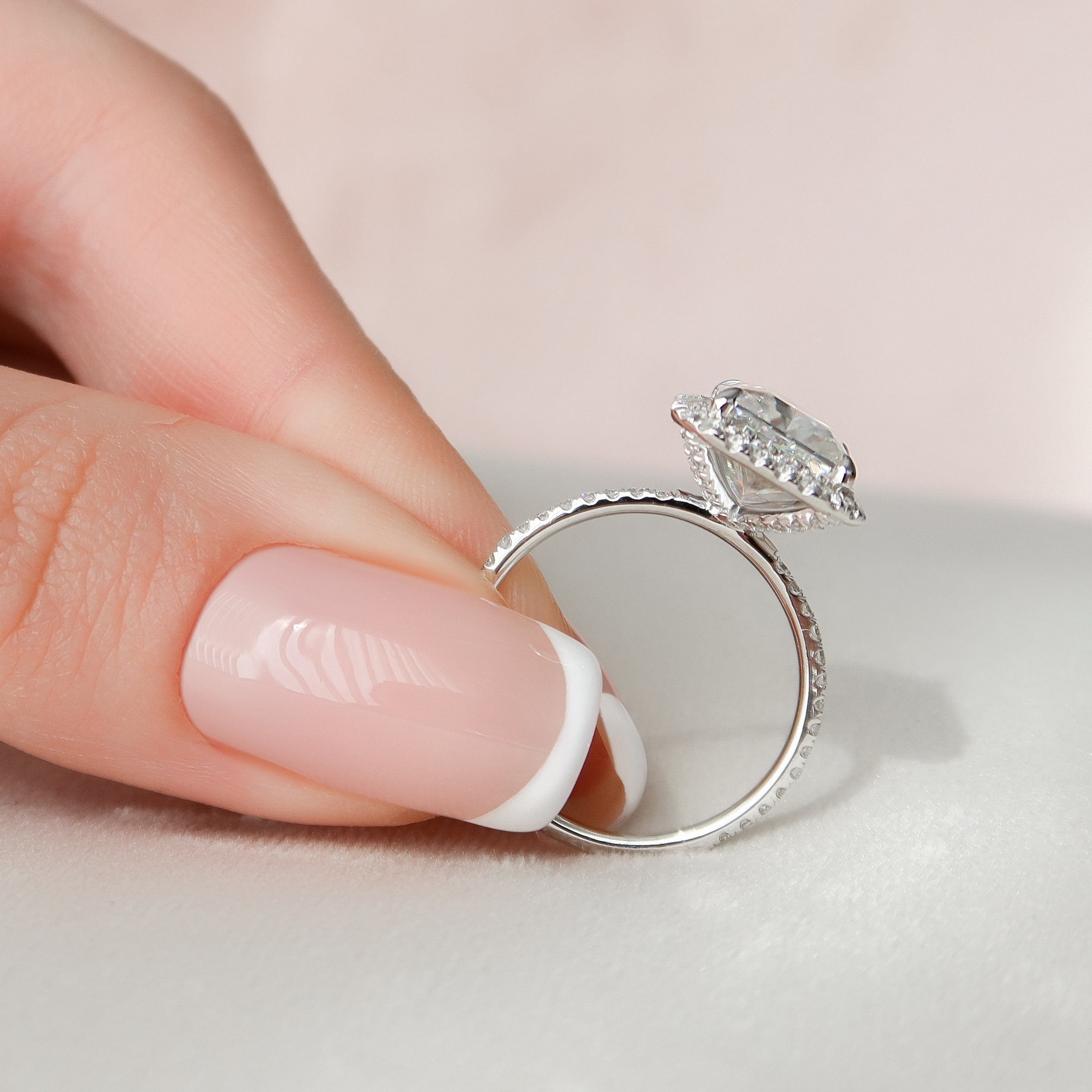 5.0 CT Radiant Moissanite Halo Setting Engagement Ring
