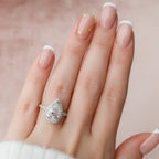 3.0 CT Pear Moissanite Halo Style Engagement Ring