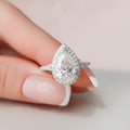 3.0 CT Pear Moissanite Halo Style Engagement Ring