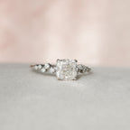 1.50 - 3.50 CT Cushion Cut Moissanite Cluster Engagement Ring