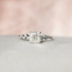 1.50 - 3.50 CT Cushion Cut Moissanite Cluster Engagement Ring