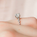 1.50 - 3.50 CT Cushion Cut Moissanite Cluster Engagement Ring