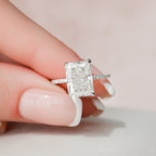 4.50 СT Radiant Moissanite Pave Setting Engagement Ring