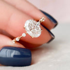 2.0 CT Oval Cut Moissanite Dainty Style Engagement Ring